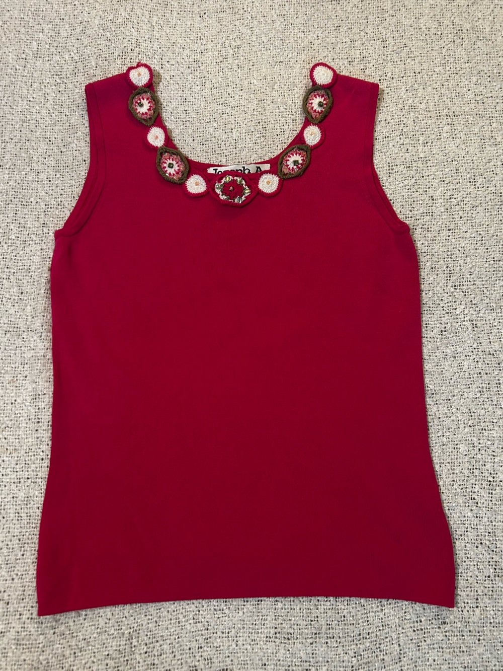 Vintage Joseph A. Y2K Embroidered Sleeveless Tank Size M